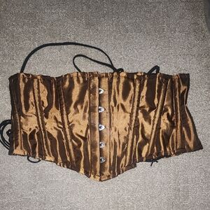 Orchard Corset Bronze Shantung Hourglass Curvy Waspie Corset